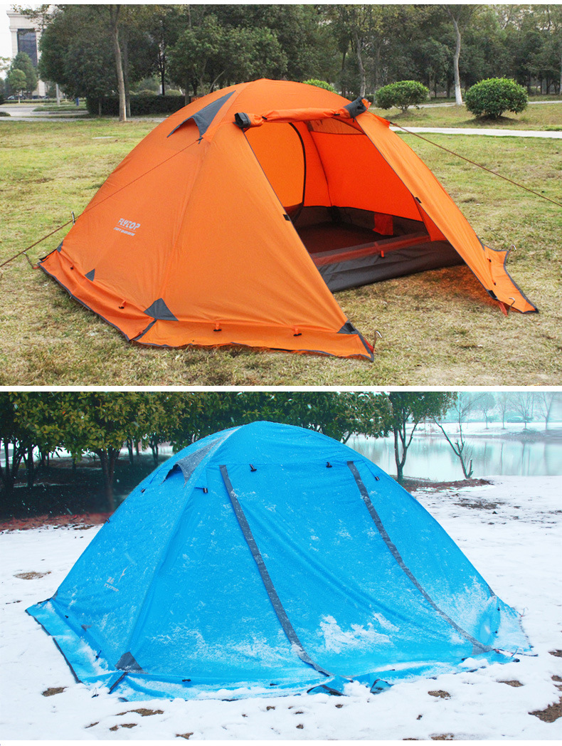 Cheap Goat Tents Flytop 2 layer 2 3 Person Outdoor Camping Tent 4 Season Aluminum Rod Hiking Beach Wafterproof Family Team Snow Skirt Car Tent Tents 